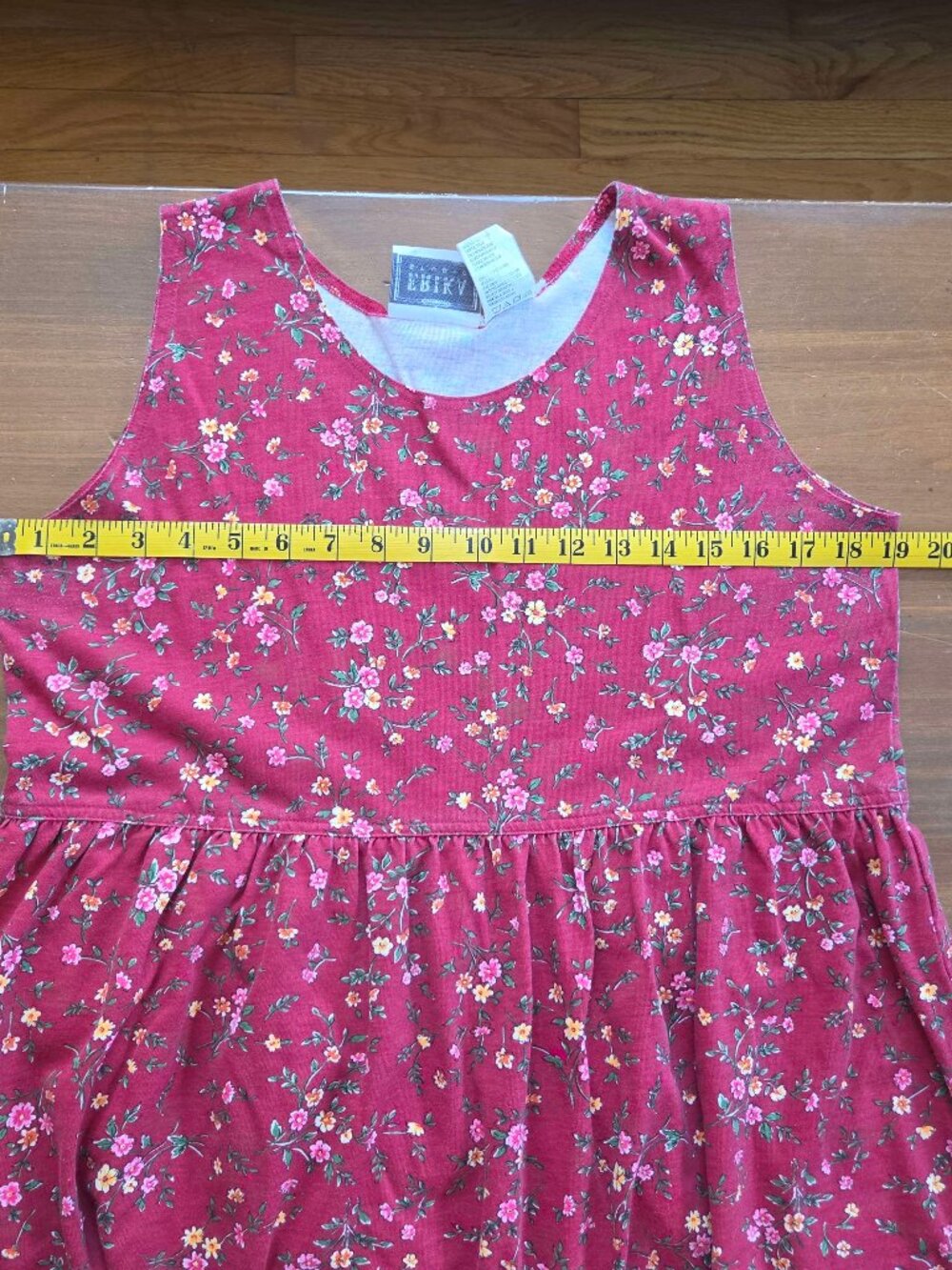 Vintage Erika Red Floral Sleeveless Midi/Maxi Dress - Picture 5 of 7